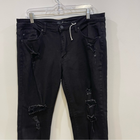 KanCan Hazy Mid Rise Distressed Skinny Jeans Black Stretch Pocketd Womens 2XL - Picture 2 of 9
